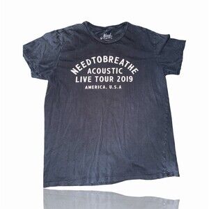 NEEDTOBREATHE T-Shirt Mens L Gray Acoustic Live Tour 2019 Double-Sided